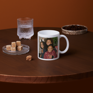 Aviza Custom Mom Definition Mug featuring a funny dictionary-style layout and a personalized photo option on a premium white ceramic base.