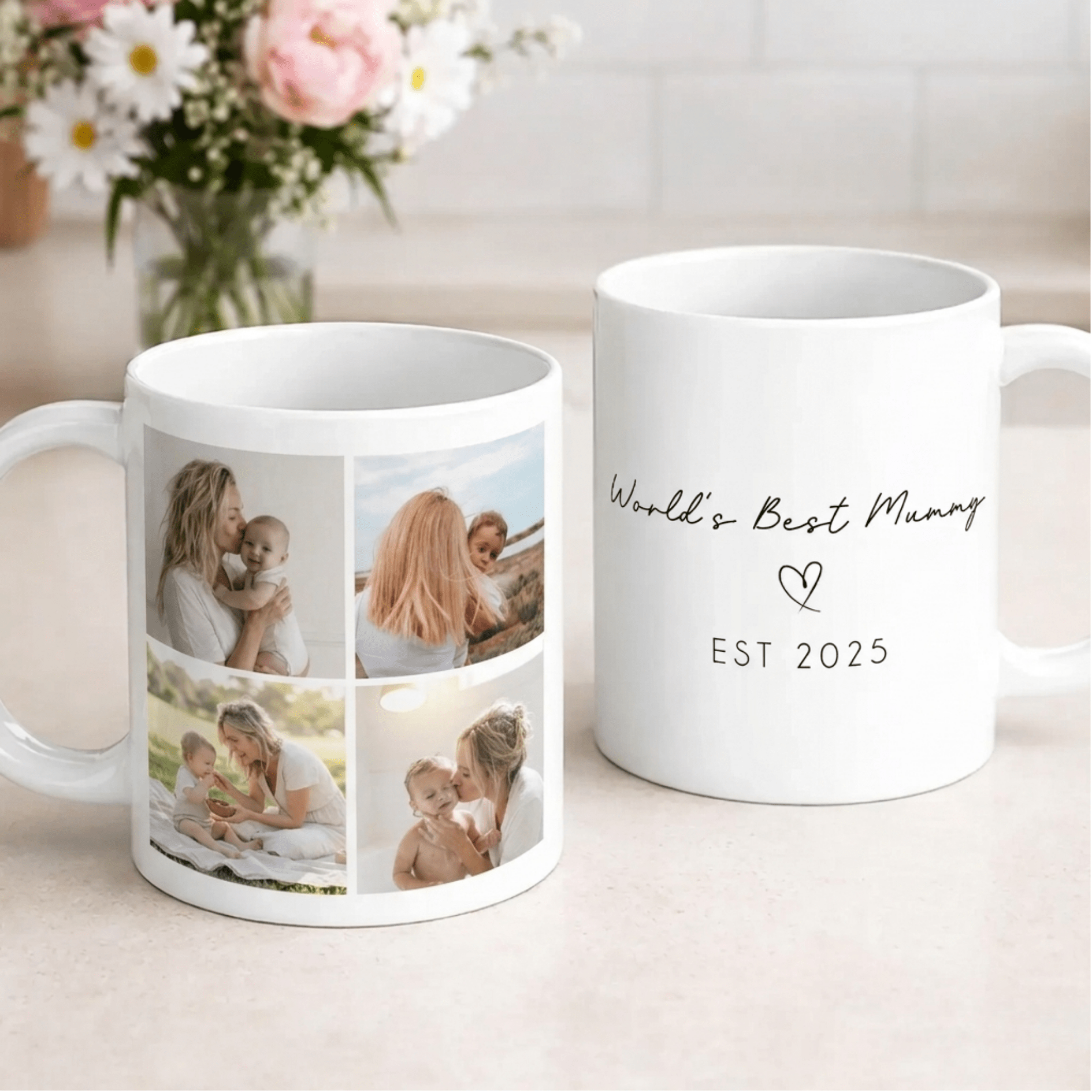 Custom Photo Collage Mug - World's Best Mom - Aviza