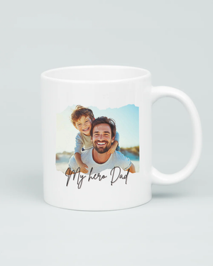 Aviza Custom Dad Club Mug featuring a dark green varsity-style font and personalized 'Est. 2021' text on a premium white ceramic base.