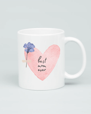 Pressed Flower Heart - Best Mom Ever Mug - Aviza